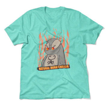Natural Born Chiller Men/Unisex T-Shirt in Heather Sea Green color